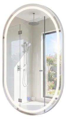 Produktbild von COSTWAY Badspiegel mit Beleuchtung, 50x80cm LED Badezimmerspiegel,Wandspiegel dimmbar mit 3 Lichtfarben, Speicherfunktion, Touch-Schalter&Antibeschlag