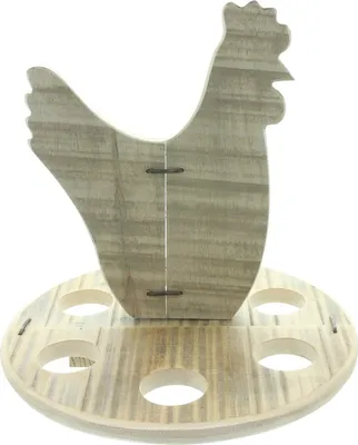 Produktbild von Eierhalter "Henne", Holz, recycelt, einfache Selbstmontage Maße: Ø 27 x 26 cm