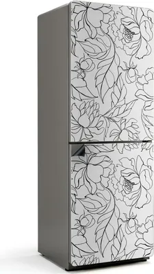 Produktbild von Blumenlinienmuster – Magnetische Kühlschrank Abdeckung – Dekorfolie magnetisch Küche – Kühlschrank Magnet Deko – selbstklebende Magnettafel – Magnetfolie für Kühlschranktür – 70x190 cm