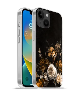 Produktbild von MuchoWow® Handyhülle Schutzhülle Hülle für Apple iPhone 14 - Softcase Blume - Gold - Muster Silikon Softcase Handy Hülle - Mobiltelefonhülle