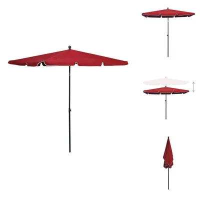 Immagine prodotto di vidaXL Ombrellone con asta 210x140 cm rosso bordeaux - Ombrelloni e tende da sole