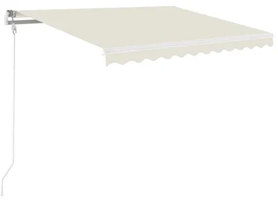 Zdjęcie produktu dla vidaXL Markiza zwijana ręcznie z diodą LED 350x250 cm Kremowa