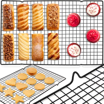 Zdjęcie produktu dla Stojak do ciasta kwadratowy Stojak do chłodzenia Stojak do chłodzenia Drut do ciasta Stojak do odsączania Łatwy do czyszczenia Nietoksyczny i zdrowy Retoo