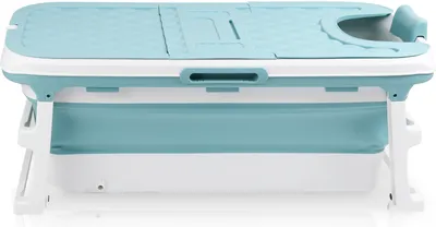Produktbild von Jopassy Mobile 145cm Faltbare Badewanne Erwachsene Spa Sauna Beweglich Bathtub mit Abdeckung Blau