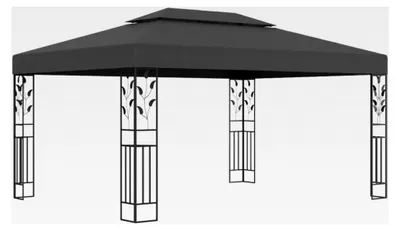 Produktbild von Pavillon mit Doppeldach wetterfest Gartenzelt Partyzelt Festzelt Gartenpavillon Bierzelt Garten 3x4 m Anthrazit