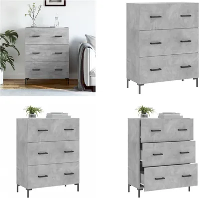 Produktbild von vidaXL Sideboard Betongrau 69,5x34x90 cm Holzwerkstoff - Sideboard - Sideboards - Schrank - Anrichte