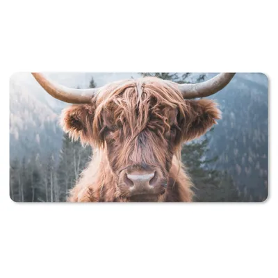 Produktbild von MuchoWow® Mauspad Mousepad Schottischer Highlander - Tiere - Wald 60x30 cm - Mousepads - Maus Mat - Pad - Mausunterlage - Nachhaltig