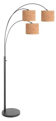 Immagine prodotto di Lampada da terra - naturale nero - Sparkled Light - metallo tessile - lampada ad arco - E27 - 4356ZW - Steinhauer