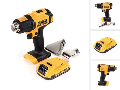 Produktbild von DeWalt DCE 530 N Akku Heißluftpistole 18V 530°C + 1x Akku 2,0Ah + Flächen- und Reflektordüse - ohne Ladegerät