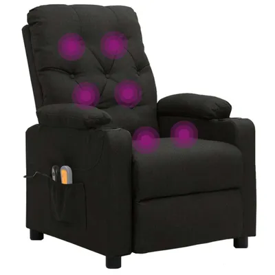 Obrázok produktu pre vidaXL Masážne kreslo Electric Black Fabric