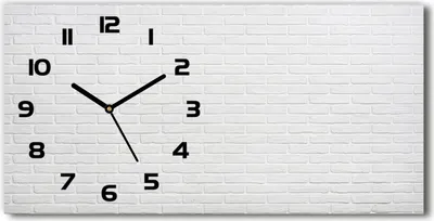Produktbild von Wanduhr aus Glas – 60x30 cm - Glasbild - Glasuhr - Gehärtetes Glas - schwarze-zeiger - Ziegelwand