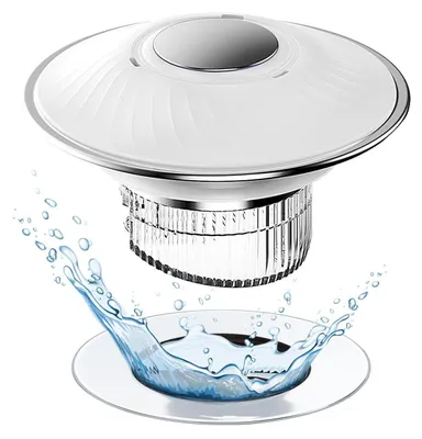 Image de Filtre de vidange pour lavabo, bouchon de vidange pop-up avec panier filtrant en acier inoxydable, 28-45 mm, inoxydable, blanc
