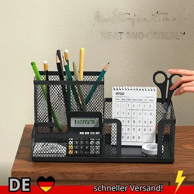 Produktbild von Schreibtisch-Organizer aus Netzstoff für Bürobedarf Caddy mit Stifthalter
