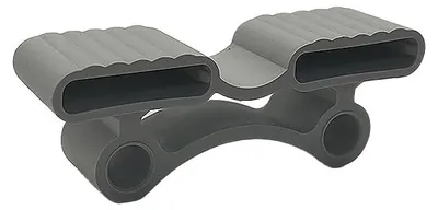 10 Gummikappen für Lattenrost, grau, 120x40x25x8,5 mm