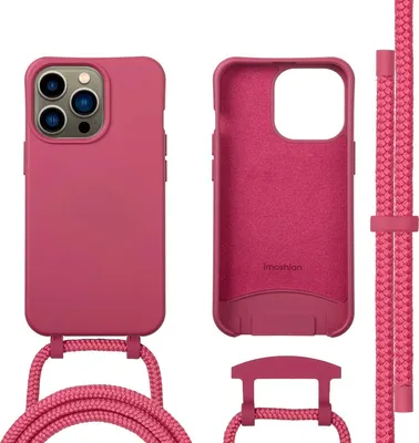 Zdjęcie produktu dla imoshion Kolorowa tylna obudowa z odpinanym paskiem z MagSafe do Apple iPhone 13 Pro – Raspberry