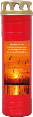 Produktbild von Grabkerze Rot, Brenndauer: 170 Stunden ( 7 Tage ), Motiv: Ufer