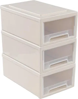 Image de Boîtes empilables en plastique, lot de 3