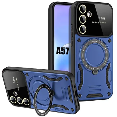 Image de Coque pour Samsung Galaxy A57 5G, Antichoc avec Protection Caméra Cercle Magnétique - Bleu Marine