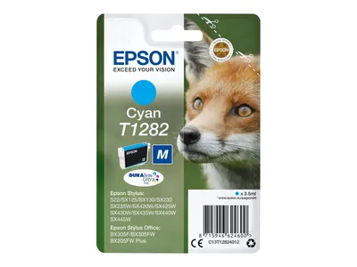 Produktbild von Epson Fox T1282 Fuchs DURABrite Ultra Single Cyan Tinte, Cyan, 3,5 ml, 1 Stück(e), Einzelpackung