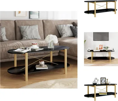 Zdjęcie produktu dla vidaXL Stolik kawowy czarny 110x48x40 cm materiał drewnopochodny - Stoliki kawowe
