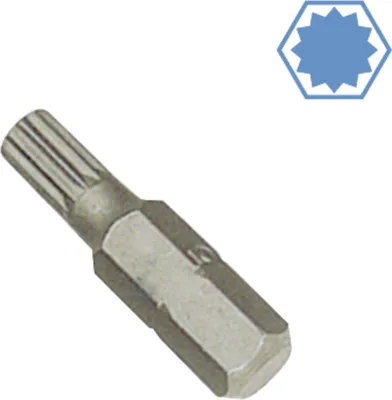 Produktbild von M6 Spline Bit, Innensechskant M6, Vielzahn Bit, 25mm, S2 Stahl