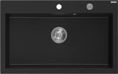 Immagine prodotto di Mexen Elix lavello in granito 1-vasca 800 x 500 mm, nero, sifone cromato - 6527801005-77