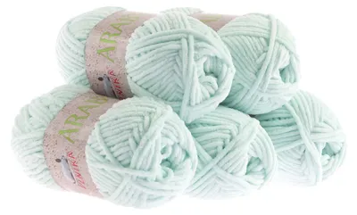 Produktbild von 5 x 100g Kuschel-Strickgarn Arabela Strickwolle Chenille-Strickgarn, Farbwahl, Farbe:hellblau