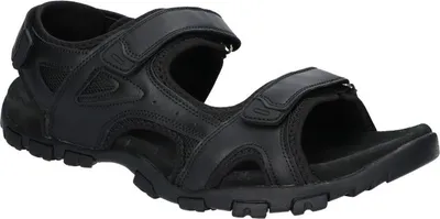 Produktbild von AMERICAN CLUB HL159 Solide Herrensandalen, Innensohle aus echtem Leder, Sandalen mit Klettverschluss, Schwarz 47