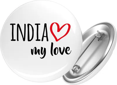 Produktbild von Huuraa Button India my love 25mm rund mit Sicherheitsnadel Ansteckbutton Geschenkidee