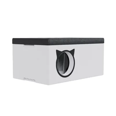 Obrázok produktu pre QLS Domček pre mačky 58x38 cm Odolný voči poveternostným vplyvom z polystyrénu so závesom 11073