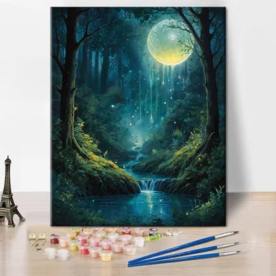 Obrázok produktu pre Maľovanie podľa čísel 40x50 cm, akrylové farby, plátno, pre nástennú dekoráciu