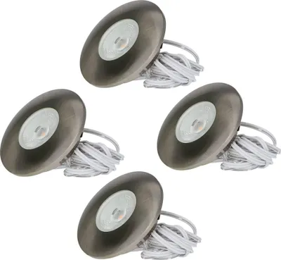 Produktbild von hoftronic LED Einbaustrahler 3W 2700K IP44 Edelstahl rund 4er Set