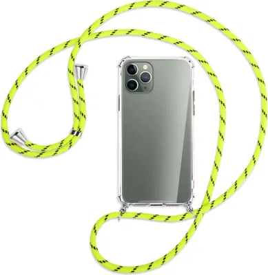Produktbild von Handykette Backcover-Schutzhülle mit Band (Metall silberfarben) für Apple iPhone 11 Pro - beige