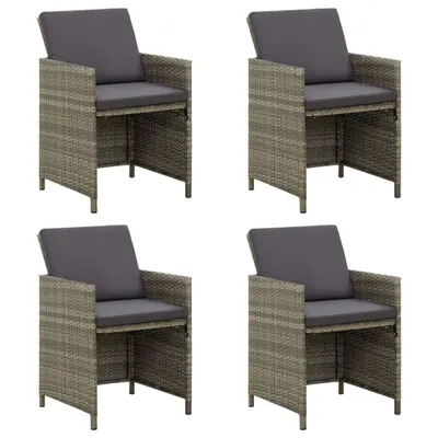 Zdjęcie produktu dla VidaXL 316747, Taras, Obite siedzisko, Poliester, Technorattan, Stal, Szary, 520 mm, 560 mm