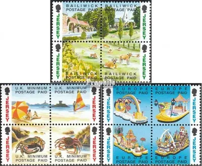 Produktbild von Briefmarken GB - Jersey 1993 Mi 595-606 Viererblocks (kompl.Ausg.) postfrisch Jerseymotive
