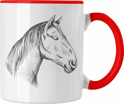 Produktbild von Pferde Tasse Lustig Reiterin Geschenk Pferde Geschenke Mädchen Pferdeliebhaber (Rot)