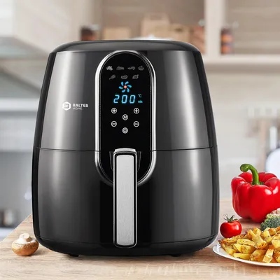 Produktbild von Balter Heisluftfritteuse XXXL-Touch, Fritteuse, LCD Display, 7 Programme, Rezeptheft, 6,2L - XXL Garraum, 2000W, schwarz