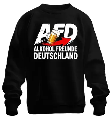 Produktbild von AFD Alkohol Freunde Deutschland Bier Statement Sarkasmus Sweatshirt Pullover, Schwarz, L