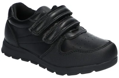 Produktbild von American Club AK09, Kinderschuhe Klettverschluss Leder-Einlegesohle stabile Fersenkappe, Schwarz 27