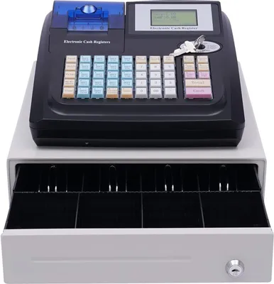 Produktbild von Registrierkasse Kleinunternehmer Kasse mit 48 Tasten POS-Kasse 8 Digitale LED Kassensystem für Einzelhandel, Supermarkt, Englische Version