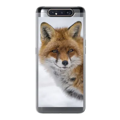 Produktbild von MuchoWow® Handyhülle Schutzhülle Hülle für Samsung Galaxy A80 Fuchs - Porträt - Schnee Silikon Softcase Handy Hülle - Schutzdeckel