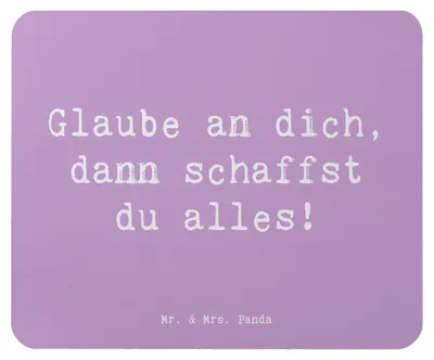 Produktbild von Mr. & Mrs. Panda Mousepad Spruch Angst überwinden - Lavendeltraum - Geschenk, Zuversicht, Mauspad, Selbstvertrauen, pc, Lebensfreude, Trost, Mouse Pad, mousematte, Stärke