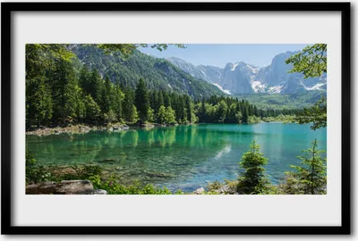 Produktbild von Bild 60x40 MDF-Rahmen Wandkunst Natur Berge Lake Forest