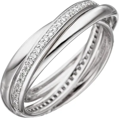 Produktbild von Gr. 56 Damen Ring 585 Gold Weißgold 58 Diamanten Brillanten Diamantring Weißgoldring
