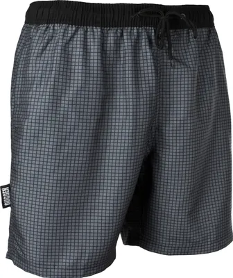 Produktbild von GUGGEN MOUNTAIN Badehose für Herren Schnelltrocknende Badeshorts Style-6 mit Kordelzug Beachshorts Boardshorts Schwimmhose Männer kariert verschiedene Farben Farbe Grau XXXXL
