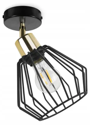 Obrázek produktu pro Stropní a nástěnná lampa, kovová, drátěný stínidlo, LED, moderní průmyslový styl