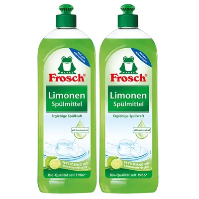 Produktbild von 2x Frosch Spülmittel 750 ml mit fettlösenden Limonen-Extrakten