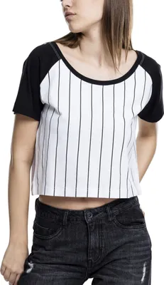 Immagine prodotto di Urban Classics - Maglietta da baseball con cappuccio da donna, bianco/blu - XS