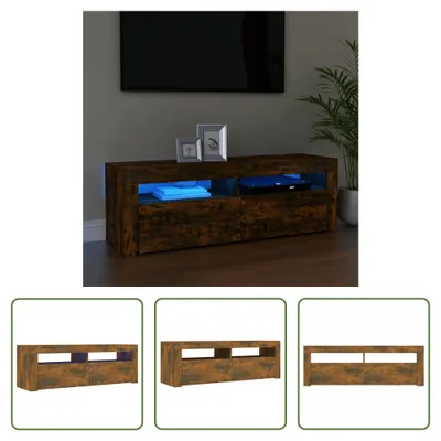 Produktbild von The Living Store TV-Schrank mit LED-Leuchten Räuchereiche 120x35x40 cm