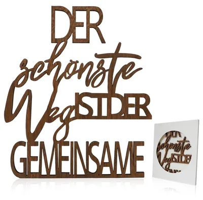 Holz-Wanddeko "Der schönste Weg" 23x19,7 cm